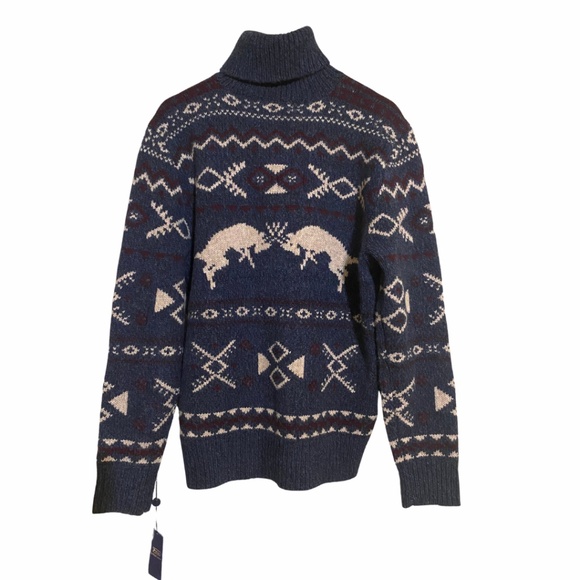 Polo Ralph Lauren Wool Cashmere Patterned Turtleneck Sweater - Picture 3 of 9
